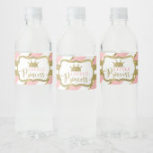 Kleine Prinses Waterflesetiket, Roze, Goud Waterfles Etiket (Flessen)