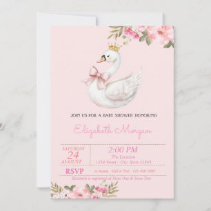 Kleine Prinses, Zwanenboog Baby Shower Kaart