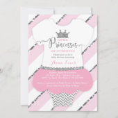 Kleine Prinsessen Baby shower Uitnodigen, Faux Gli Kaart (Voorkant)