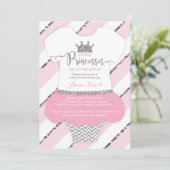 Kleine Prinsessen Baby shower Uitnodigen, Faux Gli Kaart (Staand voorkant)