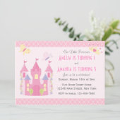 Kleine Prinsessen Verjaardagsfeestje Uitnodiging ( (Staand voorkant)