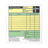 Kleine Pro-Logo-bedrijfsfactuur/-offerte Notitieblok (Voorkant)