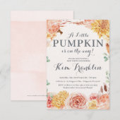 Kleine PUMPKIN BABY SHOWER INVITATIONS Aankondiging (Voorkant / Achterkant)