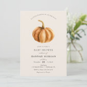 Kleine Pumpkin Baby shower uitnodiging (Staand voorkant)