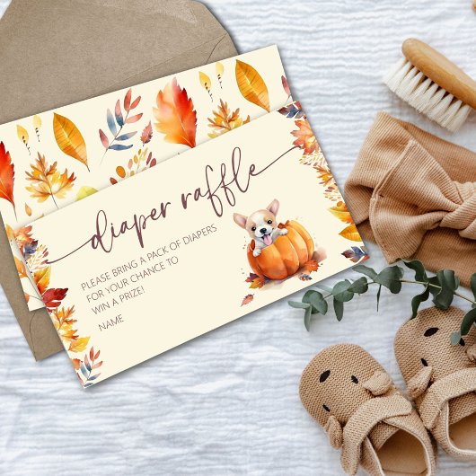 Kleine Pumpkin Puppy Luier Raffle Baby shower Informatiekaartje