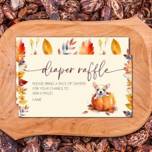 Kleine Pumpkin Puppy Luier Raffle Baby shower Informatiekaartje
