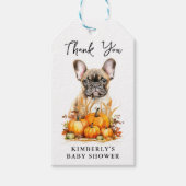 Kleine Pumpkin Schattige Puppy Eenvoudige Herfst B Cadeaulabel (Voorkant)