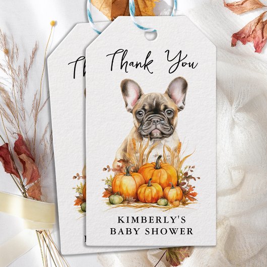 Kleine Pumpkin Schattige Puppy Eenvoudige Herfst B Cadeaulabel