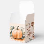 Kleine Pumpkin Spice Monogram Herfst Baby shower Bedankdoosjes (Geopend)