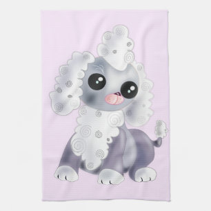 Kleine puppy Kitchen Towel Roze - Uw kleuren Theedoek