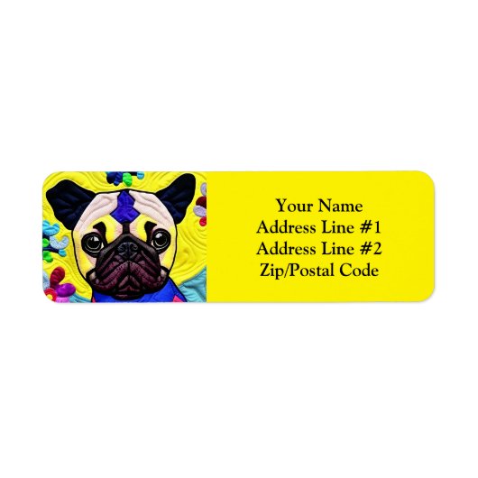 Kleine puppy Quilly als design Etiket (Voorkant)