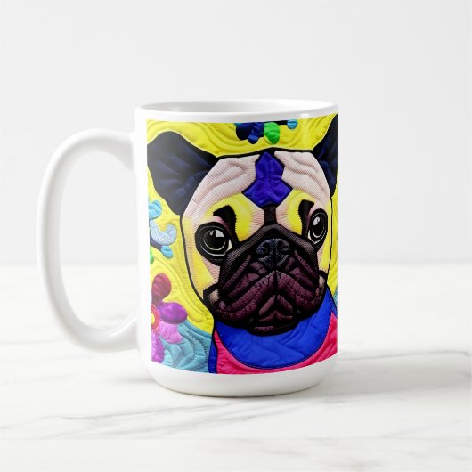 Kleine puppy Quilly als design Koffiemok (Links)