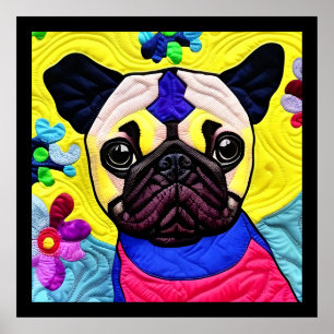 Kleine puppy Quilly als design Poster
