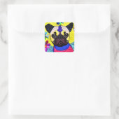 Kleine puppy Quilly als design Vierkante Sticker (Tas)