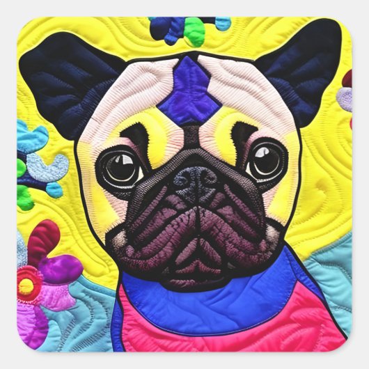 Kleine puppy Quilly als design Vierkante Sticker (Voorkant)