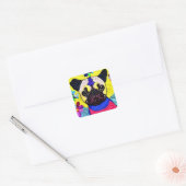 Kleine puppy Quilly als design Vierkante Sticker (Envelop)