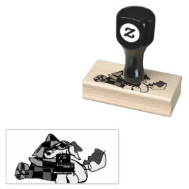 Kleine puppy voor de winter rubberstempel