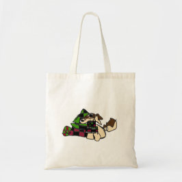 Kleine puppy voor de winter tote bag