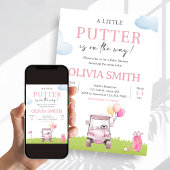 Kleine Putter Golf Baby Shower Kaart
