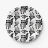 Kleine Raccoon Rascal komt eten Papieren Bordje (Voorkant)