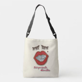 Kleine races, rode lips, mole en dikke Eyelashes Crossbody Tas (Achterkant)