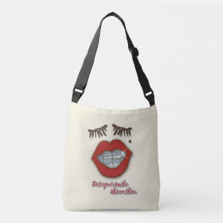 Kleine races, rode lips, mole en dikke Eyelashes Crossbody Tas