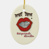 Kleine races, rode lips, mole en dikke Eyelashes Keramisch Ornament (Voorkant)