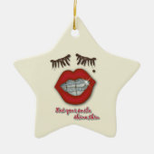 Kleine races, rode lips, mole en dikke Eyelashes Keramisch Ornament (Voorkant)