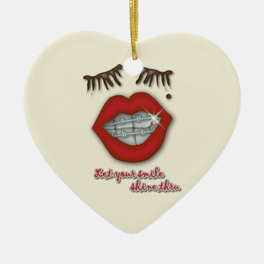Kleine races, rode lips, mole en dikke Eyelashes Keramisch Ornament (Voorkant)