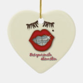 Kleine races, rode lips, mole en dikke Eyelashes Keramisch Ornament (Achterkant)