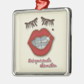 Kleine races, rode lips, mole en dikke Eyelashes Metalen Ornament (Links)