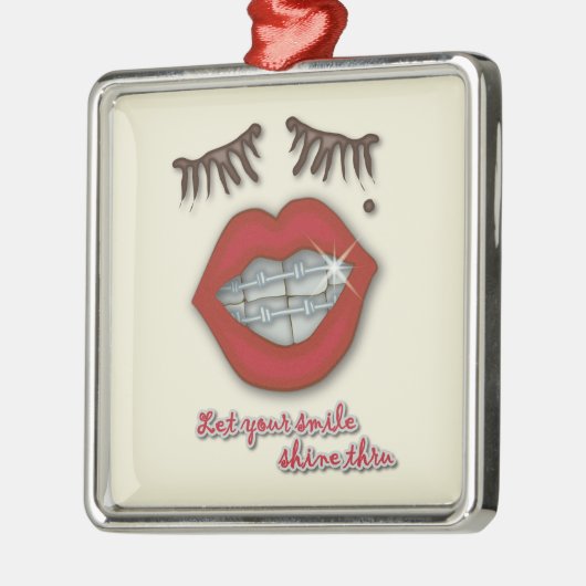 Kleine races, rode lips, mole en dikke Eyelashes Metalen Ornament (Links)