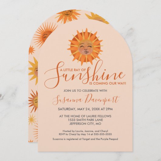 Kleine Ray van het Baby shower van de Sunshine Wat Kaart (Voorkant / Achterkant)