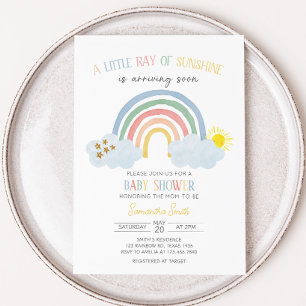 Kleine Ray van het Baby shower van de zonneregenbo Kaart