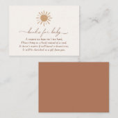 Kleine Ray van Sunshine Baby shower Books voor Bab Informatiekaartje (Voorkant / Achterkant)