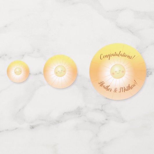 Kleine Ray van Sunshine Baby shower Confetti (Achterkanten)