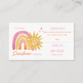 Kleine Ray van Sunshine Baby shower Diaper Raffle Informatiekaartje (Voorkant)