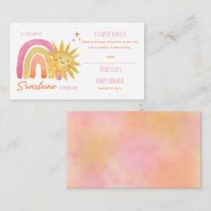Kleine Ray van Sunshine Baby shower Diaper Raffle Informatiekaartje