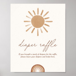 Kleine Ray van Sunshine Baby shower Diaper Raffle Poster