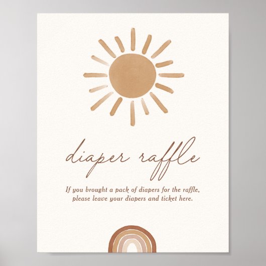 Kleine Ray van Sunshine Baby shower Diaper Raffle Poster (Voorkant)
