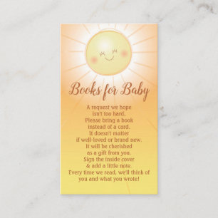Kleine Ray van Sunshine Baby shower Informatiekaartje