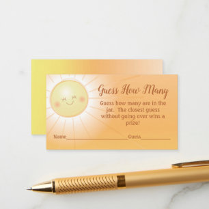 Kleine Ray van Sunshine Baby shower Informatiekaartje