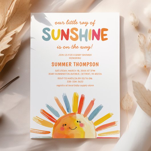 Kleine Ray van Sunshine Baby shower Kaart
