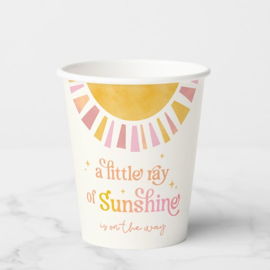 Kleine Ray van Sunshine Baby shower papier Cup Papieren Bekers (Voorkant)