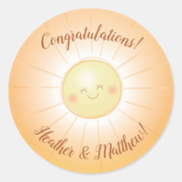 Kleine Ray van Sunshine Baby shower Ronde Sticker
