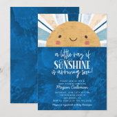Kleine Ray van Sunshine Blue Baby shower Kaart (Voorkant / Achterkant)