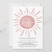 Kleine Ray van Sunshine Boho Pink Sun Baby shower Kaart (Voorkant)