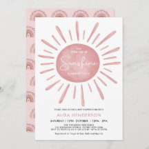 Kleine Ray van Sunshine Boho Pink Sun Baby shower