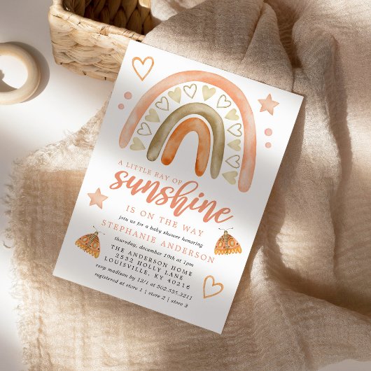 Kleine Ray van Sunshine Boho regenboogBaby shower Kaart