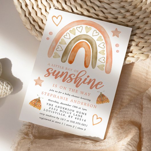 Kleine Ray van Sunshine Boho regenboogBaby shower Kaart